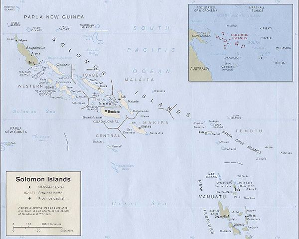 Islands and provinces of Solomon Islands in 1989 (click to enlarge). Solomon Islands 1989.jpg