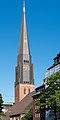 Deutsch: Turm der Hauptkirche St. Jacobi in Hamburg-Altstadt. This is a photograph of an architectural monument. It is on the list of cultural monuments of Hamburg, no. 12404.