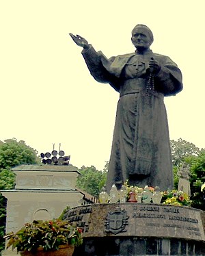 Statue of John Paul II in Kalwaria Zebrzydowska, Poland.jpg