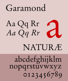 Font view of the Specimen of the Linotype Stempel Garamond Stempel Garamond LT Std Preview.png
