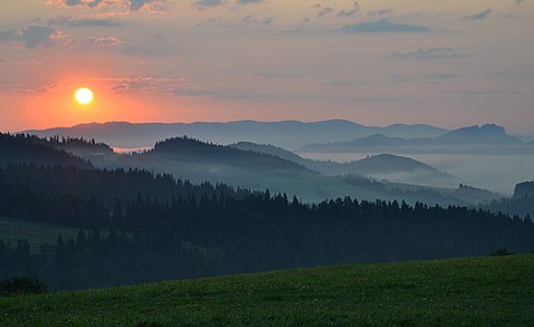 Sunrise in Pieniny mountains, Poland