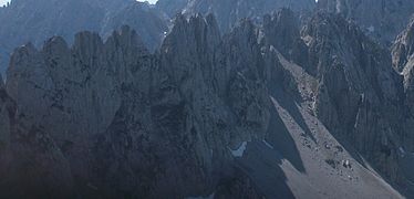 Törlspitzen von Osten, gesehen von der Westlichen Hochgrubachspitze