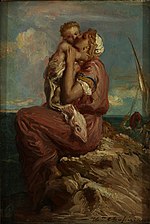 Théodore Chassériau - Esposa de pescador de Mola di Gaeta abrazando a su hijo - 28.004 - Museo de la Escuela de Diseño de Rhode Island.jpg