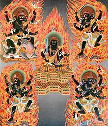 The Five Wisdom Kings is the most important grouping of Wisdom Kings (Vidyaraja) in Chinese Esoteric Buddhism. The Five Wisdom Kings.jpg