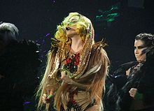 Gaga performing Monster at The Monster Ball Tour. The concert series became the highest grossing trek by a debut headlining artist.