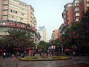 The pedestrian mall in Hechuan District
