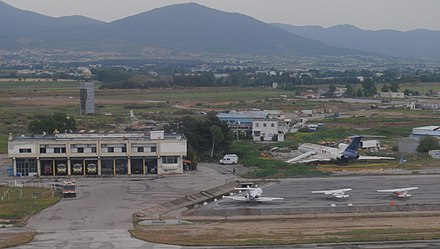 HA-LCR next to the airport fire station at Thessaloniki International Airport, in April 2018