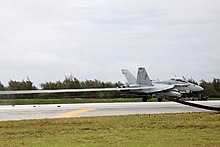 A VMFA-121 F/A-18D Hornet makes an arrested landing in May 2012. USMC-120523-M-BC491-200.jpg