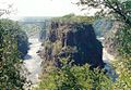 Victoria Falls gorge with Victoria Falls Bridge in background