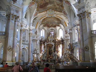Interior of the Basilica of the Fourteen Holy Helpers by Balthasar Neumann (1743–1772)