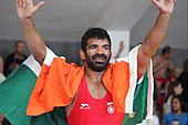 Virender Singh was the only gold medalist for India at the 2017 Deaflympics Virender 2013 Deaflympics.jpg