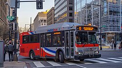 Route 43 at Farragut Square WMATA Metrobus 2006 Orion VII CNG.jpg