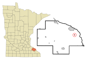 Wabasha County Minnesota Incorporated and Unincorporated areas Kellogg Highlighted.svg
