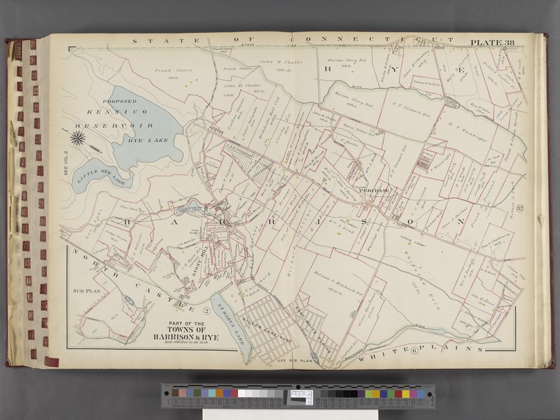 File:Westchester, V. 1, Double Page Plate No. 38 (Map bounded by State of Connecticut, White Plains, North Castle) NYPL2055685.tiff