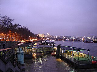 Westminster Millennium Pier a pier on the River Thames, in the City of Westminster