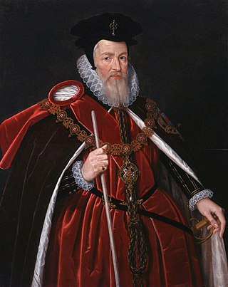 <span class="mw-page-title-main">William Cecil, 1st Baron Burghley</span> English statesman and chief adviser to Queen Elizabeth I (1520-1598)