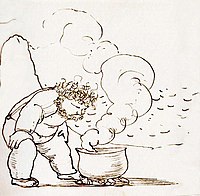 Tolkien based details such as the trolls' tiredness with mutton on William Morris's travels in Iceland. Drawing of Morris cooking in Iceland c. 1870 by Edward Burne-Jones William Morris cooking in Iceland by Edward Burne-Jones.jpg