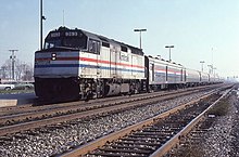 The westbound Wolverine at Hammond–Whiting in November 1984