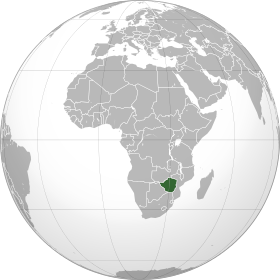 Localização de Zimbábue-Rodésia