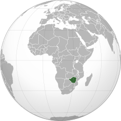 Lage von Simbabwe (dunkelgrün)