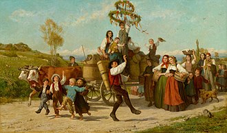 The Wine Festival (1865, Albert Anker, Switzerland) 'The Wine Festival' by Albert Anker.jpg