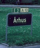 E3 in Denmark, before 1992: Changed to E45; the number E3 was re-attributed. Arhus(E3-A10)1968.07.27.jpg