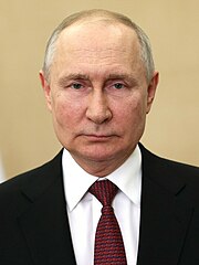 Russian President Vladimir Putin denied that Russian troops were responsible for the massacre of civilians in Bucha. Vladimir Putin (18-06-2023) (cropped).jpg