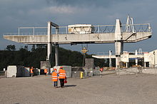 Gantry-style overhead cranes of the Hainaut quarry in Soignies, Belgium. 0 Ponts roulants - Carrieres du Hainaut a Soignies (1).JPG