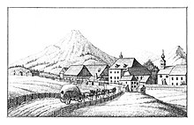 Der Kirchweiler um 1830 (Lithographie, J. F. Kaiser)