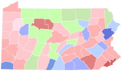 1914 United States Senate election in Pennsylvania results map by county.svg