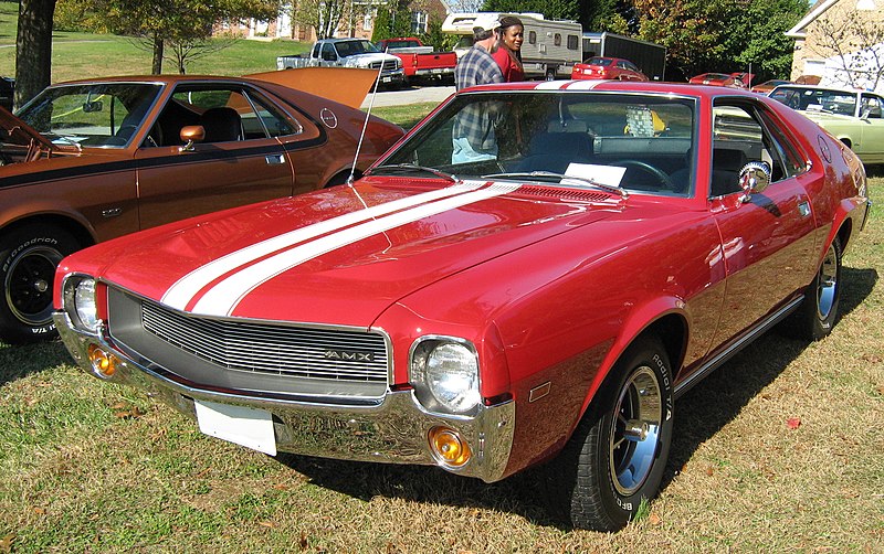 File:1969 AMC AMX red with white stripes.jpg