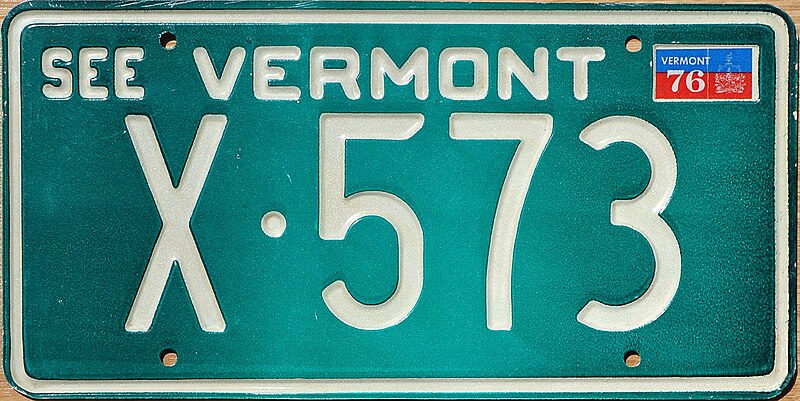 File:1972 Vermont license plate A1234 combo.jpg