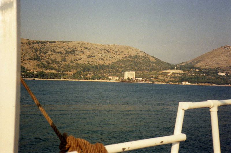 File:1991 in Albania - Saranda from boat.jpg