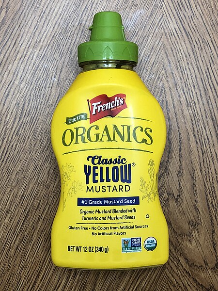 File:2021-01-02 09 02 00 A bottle of French's Organics Classic Yellow Mustard in the Franklin Farm section of Oak Hill, Fairfax County, Virginia.jpg