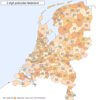 <span class="mw-page-title-main">Postal codes in the Netherlands</span> Overview of postal codes in the Netherlands
