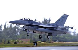 An F-16C Fighting Falcon assigned to the 482nd Fighter Wing takes off from Homestead ARB.