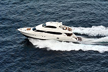 Lazzara 80-foot (24 m) planing-hull, sports-cruiser motor yacht in 2014 80 foot motor yacht Alchemist photo D Ramey Logan.jpg