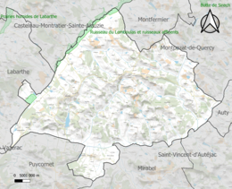 Carte des ZNIEFF de type 1 localisées sur la commune.