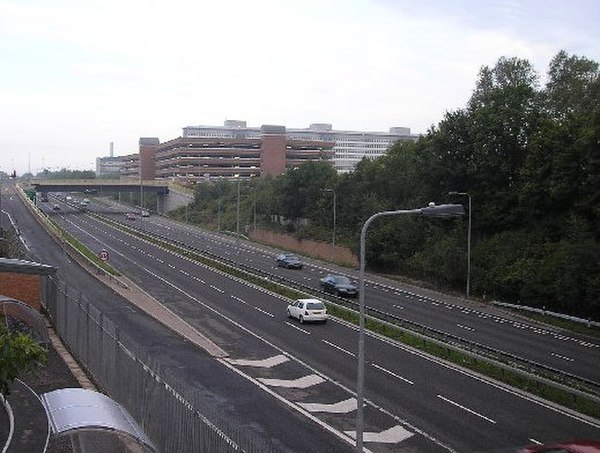 The A48 (Eastern Avenue, in Cardiff near the University Hospital of Wales)