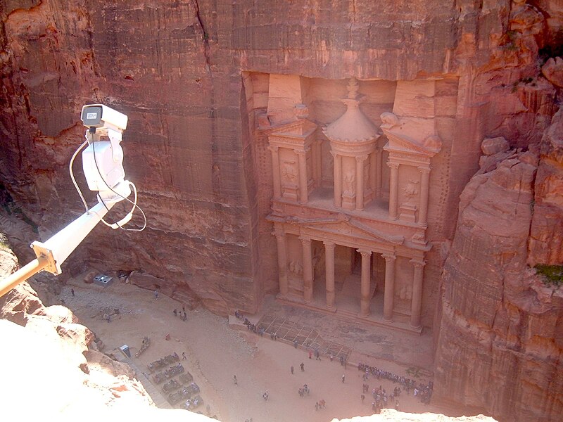 File:A security camera looking onto Al-Khazneh.jpg