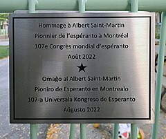 Memortabulo al Albert Saint-Martin