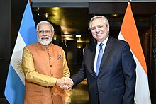 Prime Minister Narendra Modi and President Alberto Fernandez meeting in June 2022. Alberto Fernandez y Narendra Modi - 01.jpg