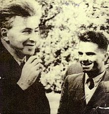 Aleks Çaçi(left) and Ilya Ehrenburg in Sofia, Bulgaria 1945