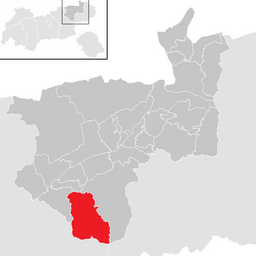 Kommunens läge i distriktet Kufstein