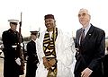 Gordon England (right) escorts Malian President Toure into the Pentagon, 2008