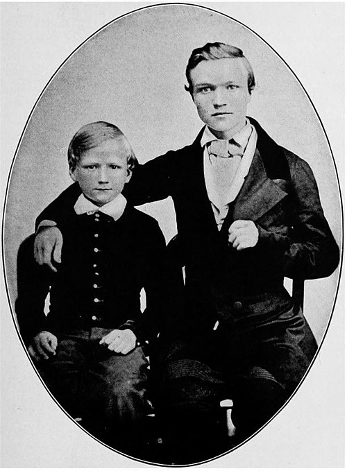 Carnegie, age 16, with younger brother Thomas, c. 1851