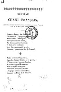 Édouard d’Anglemont et Georges Guieysse, Nouveau Chant français, 1823    