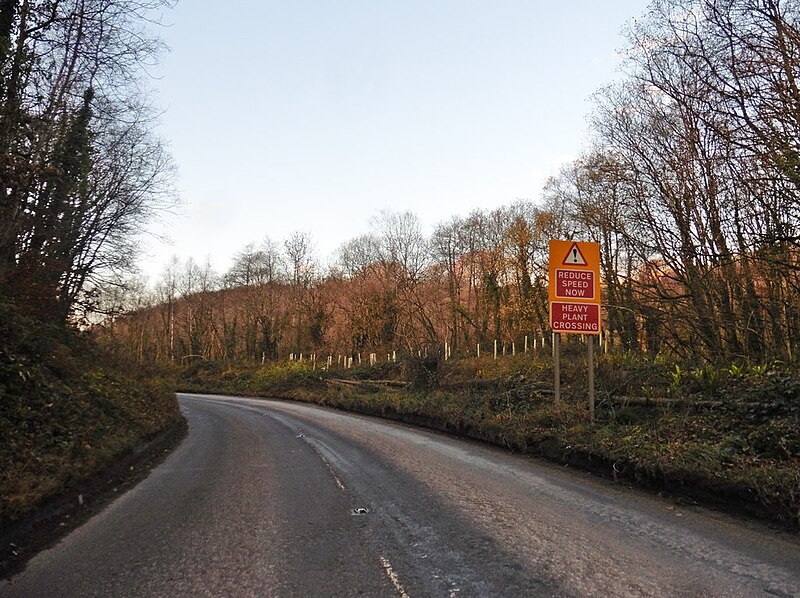 File:Approaching Bray Valley Quarries on the A399 - geograph.org.uk - 5989754.jpg