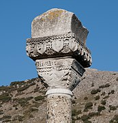 Capitale di una basilica in rovina a Filippi in Grecia