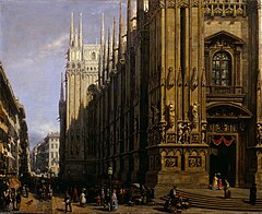 56. Carlo Canella, Il Duomo di Milano e la corsia dei Servi, 1860-1865